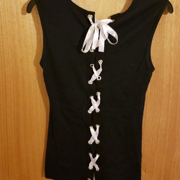 Biker tank lace up top - Picture 3 of 6